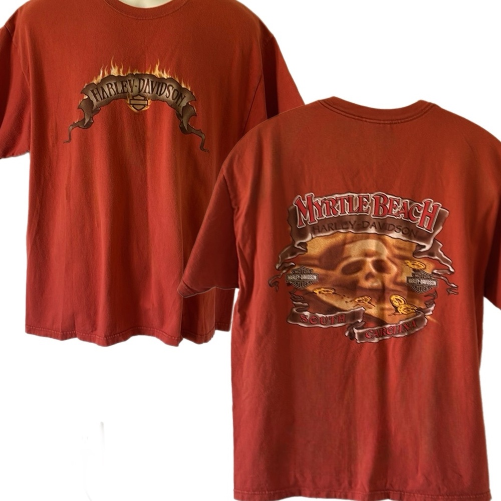 Retro Y2K Harley Davidson Myrtle Beach South Carolina Biker Tee